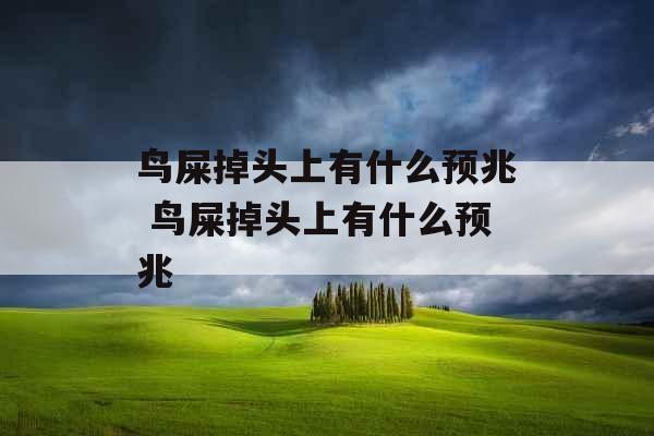 鸟屎掉头上有什么预兆 鸟屎掉头上有什么预兆