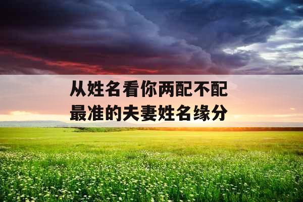 从姓名看你两配不配 最准的夫妻姓名缘分