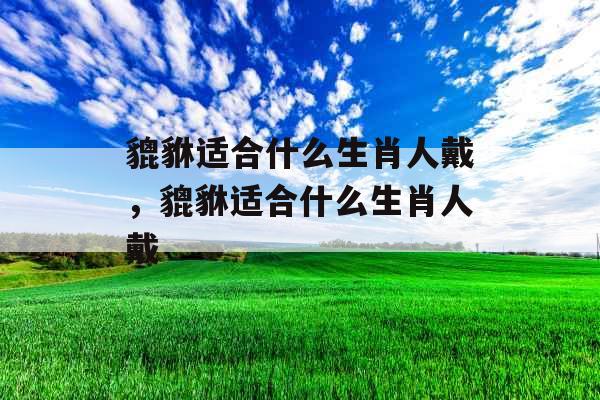 貔貅适合什么生肖人戴，貔貅适合什么生肖人戴