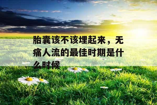 胎囊该不该埋起来，无痛人流的最佳时期是什么时候