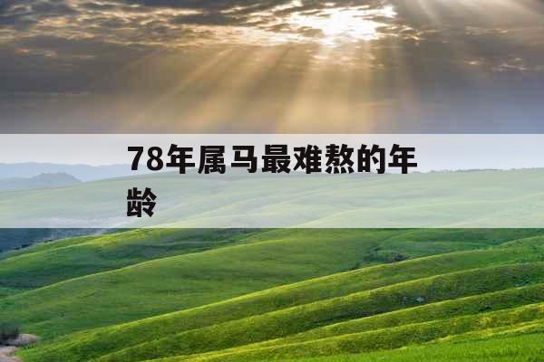 78年属马最难熬的年龄