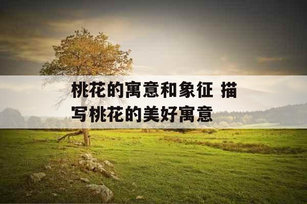 桃花的寓意和象征 描写桃花的美好寓意