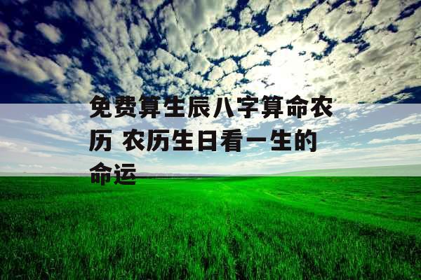 免费算生辰八字算命农历 农历生日看一生的命运