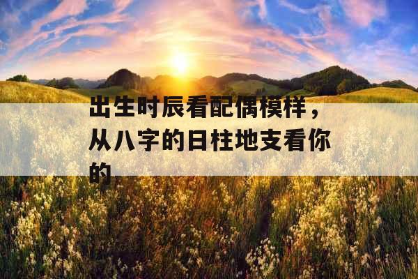 出生时辰看配偶模样，从八字的日柱地支看你的