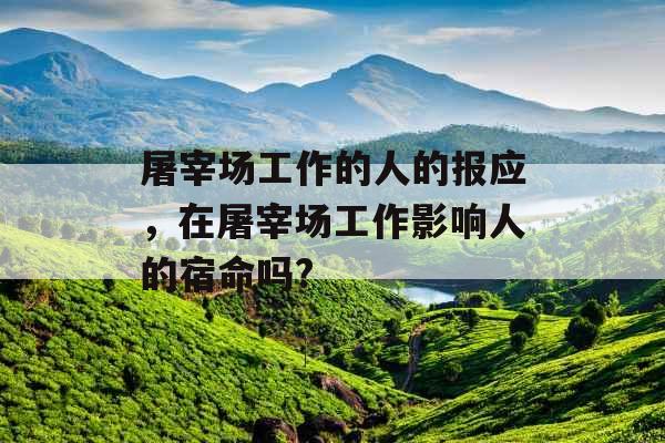 屠宰场工作的人的报应，在屠宰场工作影响人的宿命吗?