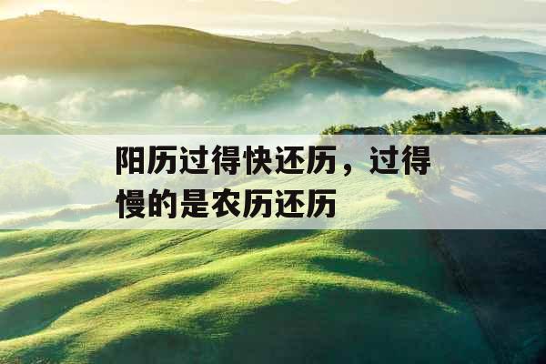 阳历过得快还历,过得慢的是农历还历 阳历过得快还历,过得慢的是农历还历