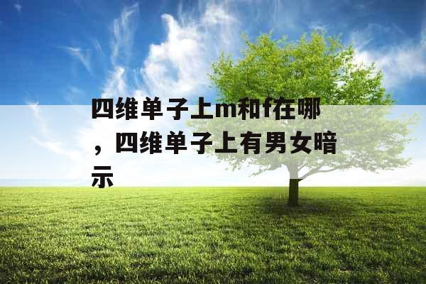 四维单子上m和f在哪,四维单子上有男女暗示 四维单子上m和f在哪,四维单子上有男女暗示