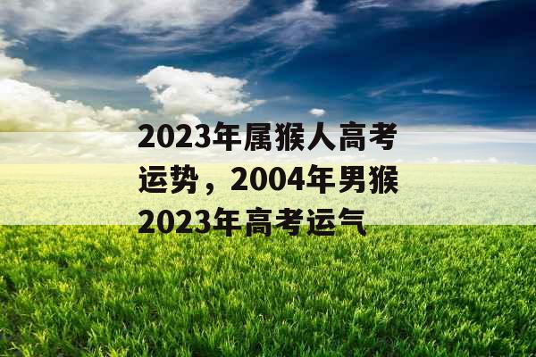 2023年属猴人高考运势，2004年男猴2023年高考运气