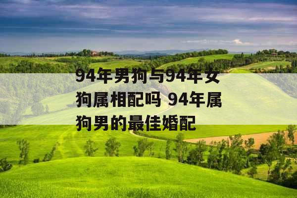 94年男狗与94年女狗属相配吗 94年属狗男的最佳婚配
