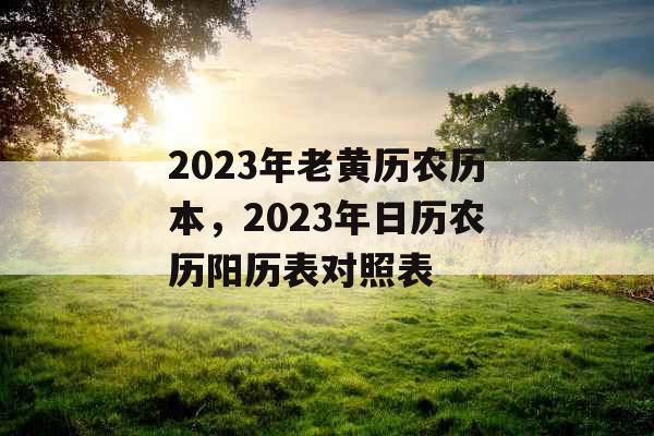 2023年老黄历农历本，2023年日历农历阳历表对照表
