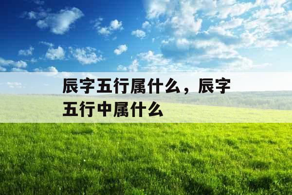 辰字五行属什么，辰字五行中属什么