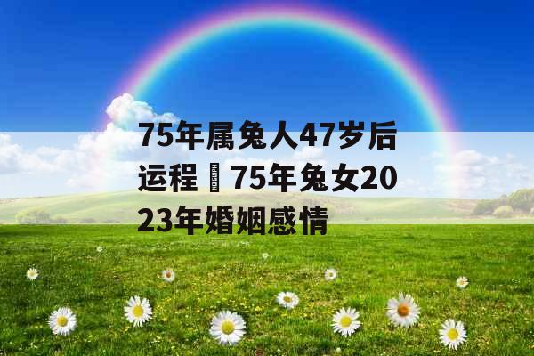75年属兔人47岁后运程 75年兔女2023年婚姻感情