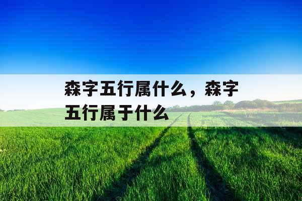 森字五行属什么，森字五行属于什么