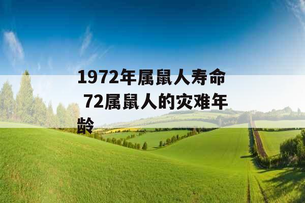 1972年属鼠人寿命 72属鼠人的灾难年龄 1972年属鼠人寿命 72属鼠人的灾难年龄