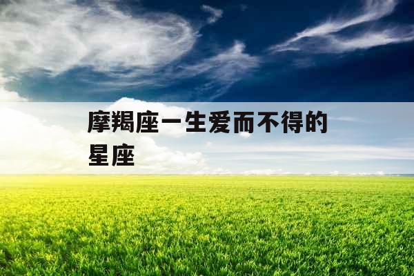 摩羯座一生爱而不得的星座