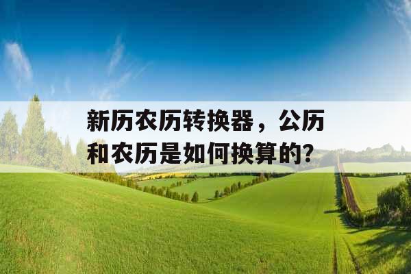 新历农历转换器，公历和农历是如何换算的？