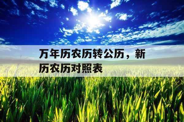 万年历农历转公历，新历农历对照表