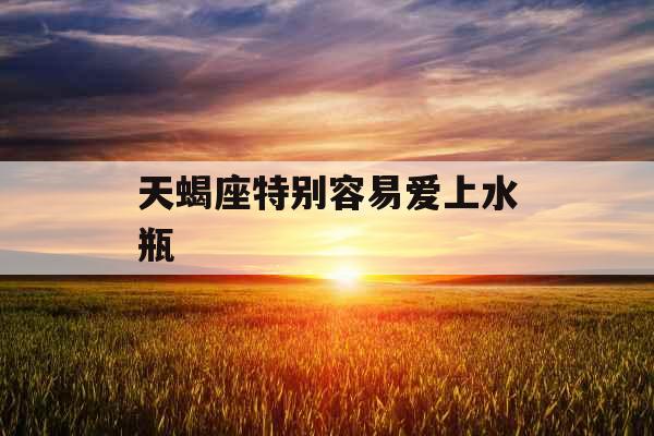 天蝎座特别容易爱上水瓶
