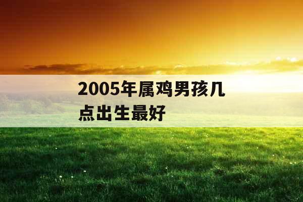 2005年属鸡男孩几点出生最好