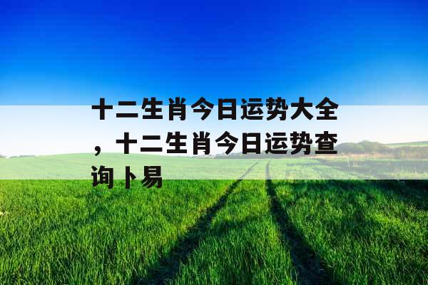 十二生肖今日运势大全，十二生肖今日运势查询卜易