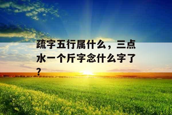 疏字五行属什么，三点水一个斤字念什么字了？