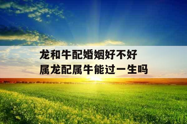 龙和牛配婚姻好不好 属龙配属牛能过一生吗