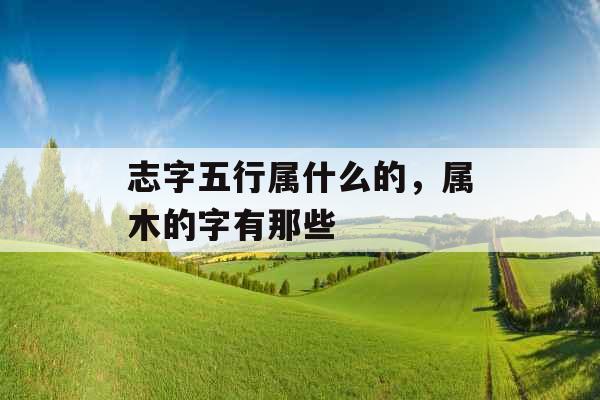 志字五行属什么的，属木的字有那些