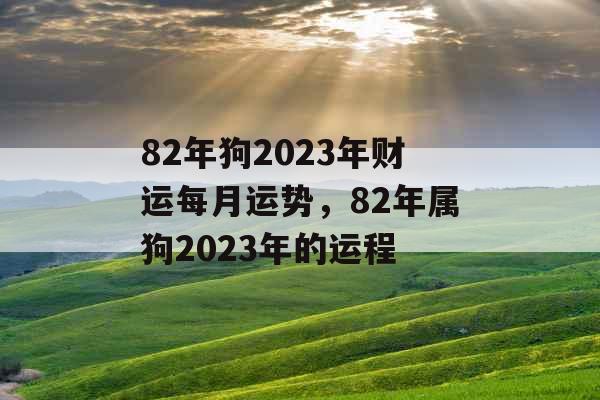82年狗2023年财运每月运势，82年属狗2023年的运程
