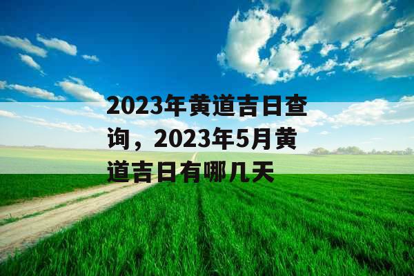 2023年黄道吉日查询,2023年5月黄道吉日有哪几天 2023年黄道吉日查询,2023年5月黄道吉日有哪几天