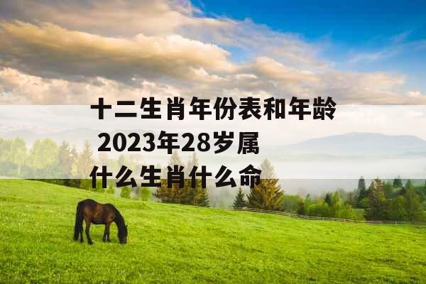 十二生肖年份表和年龄 2023年28岁属什么生肖什么命
