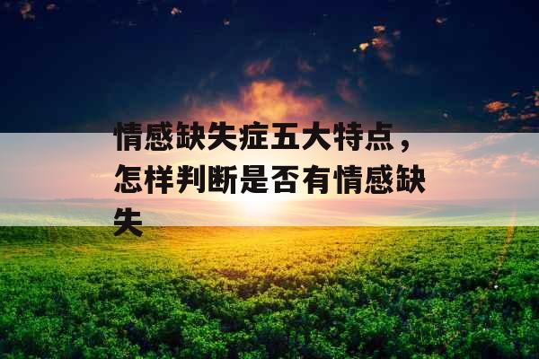 情感缺失症五大特点，怎样判断是否有情感缺失
