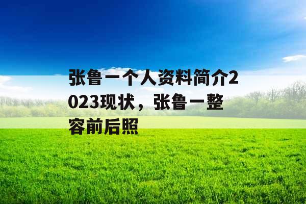 张鲁一个人资料简介2023现状，张鲁一整容前后照