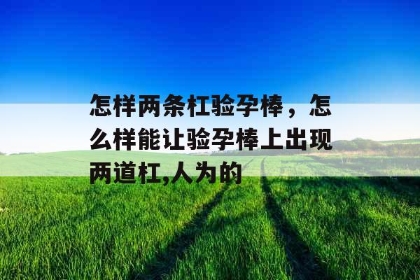 怎样两条杠验孕棒,怎么样能让验孕棒上出现两道杠,人为的 怎样两条杠验孕棒,怎么样能让验孕棒上出现两道杠,人为的