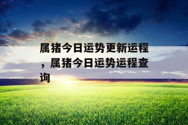 属猪今日运势更新运程，属猪今日运势运程查询
