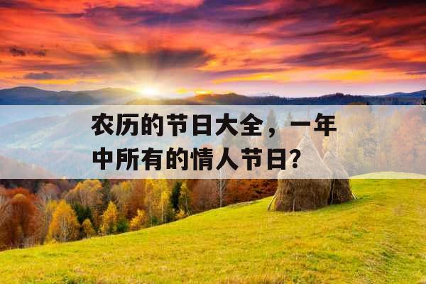 农历的节日大全，一年中所有的情人节日？