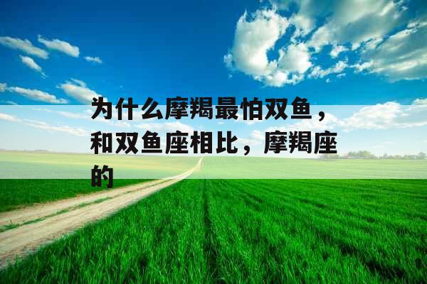 为什么摩羯最怕双鱼，和双鱼座相比，摩羯座的