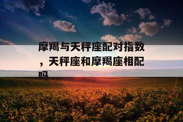 摩羯与天秤座配对指数,天秤座和摩羯座相配吗 摩羯与天秤座配对指数,天秤座和摩羯座相配吗