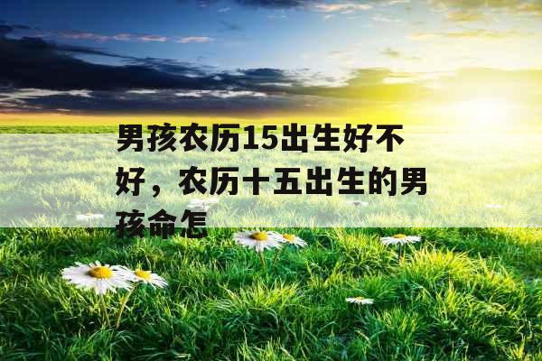 男孩农历15出生好不好，农历十五出生的男孩命怎