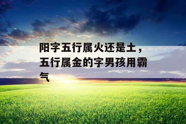 阳字五行属火还是土，五行属金的字男孩用霸气