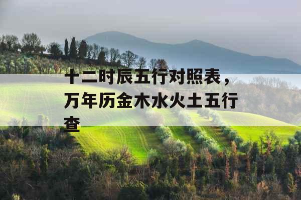 十二时辰五行对照表，万年历金木水火土五行查