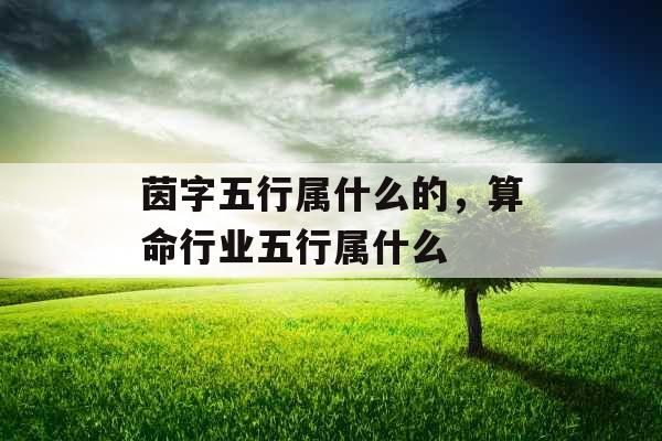 茵字五行属什么的,算命行业五行属什么