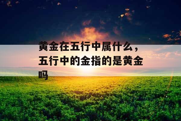 黄金在五行中属什么，五行中的金指的是黄金吗