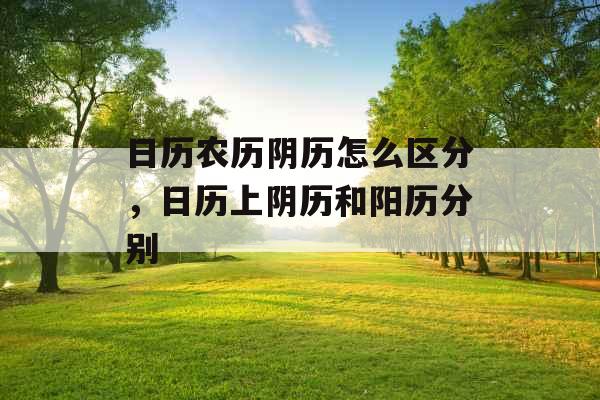 日历农历阴历怎么区分，日历上阴历和阳历分别