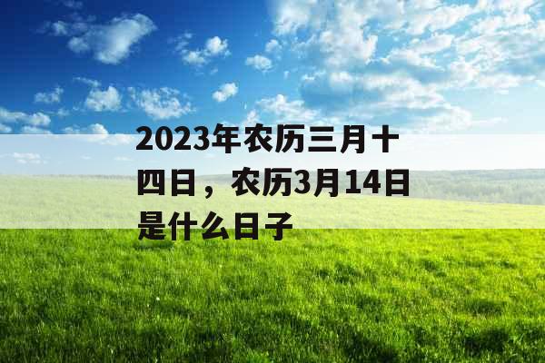 2023年农历三月十四日，农历3月14日是什么日子