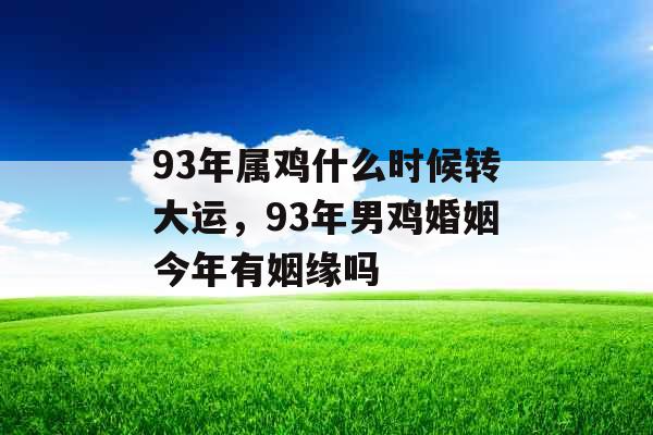 93年属鸡什么时候转大运，93年男鸡婚姻今年有姻缘吗