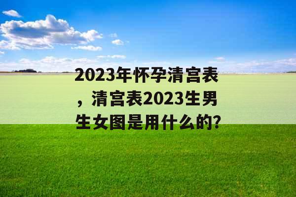 2023年怀孕清宫表，清宫表2023生男生女图是用什么的？