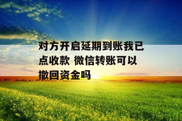 对方开启延期到账我已点收款 微信转账可以撤回资金吗