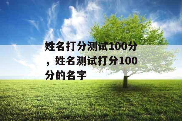 姓名打分测试100分，姓名测试打分100分的名字
