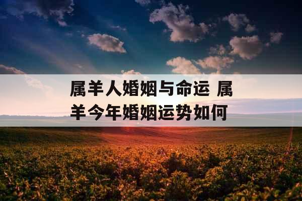 属羊人婚姻与命运 属羊今年婚姻运势如何