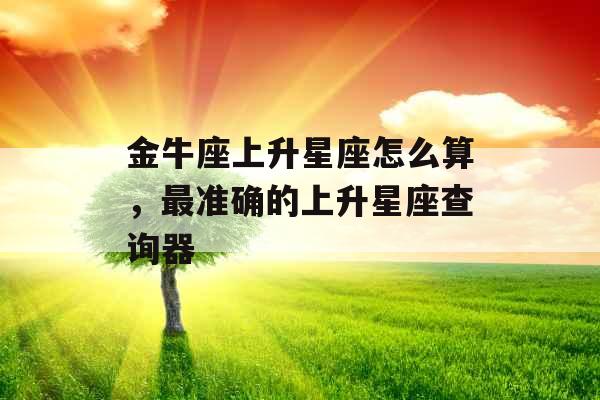 金牛座上升星座怎么算，最准确的上升星座查询器